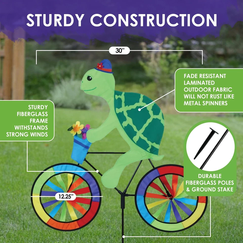 Bicicleta Spinner Turtle 30" - Lindo Diseño de Reptiles, Decoración Exterior Resistente a la Intemperie... Foto 3 de 4