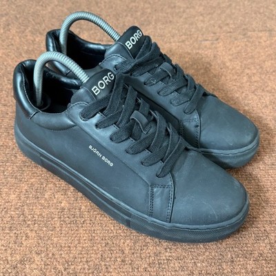 Bjorn Borg T305 Low Top Sneakers Womens 9 Black Leather Trainers 2141591503