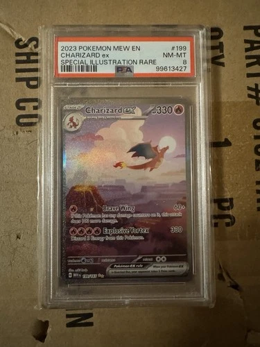 2023 POKEMON MEW EN-151 #199 CHARIZARD EX SPECIAL ILLUSTRATION RARE PSA 8