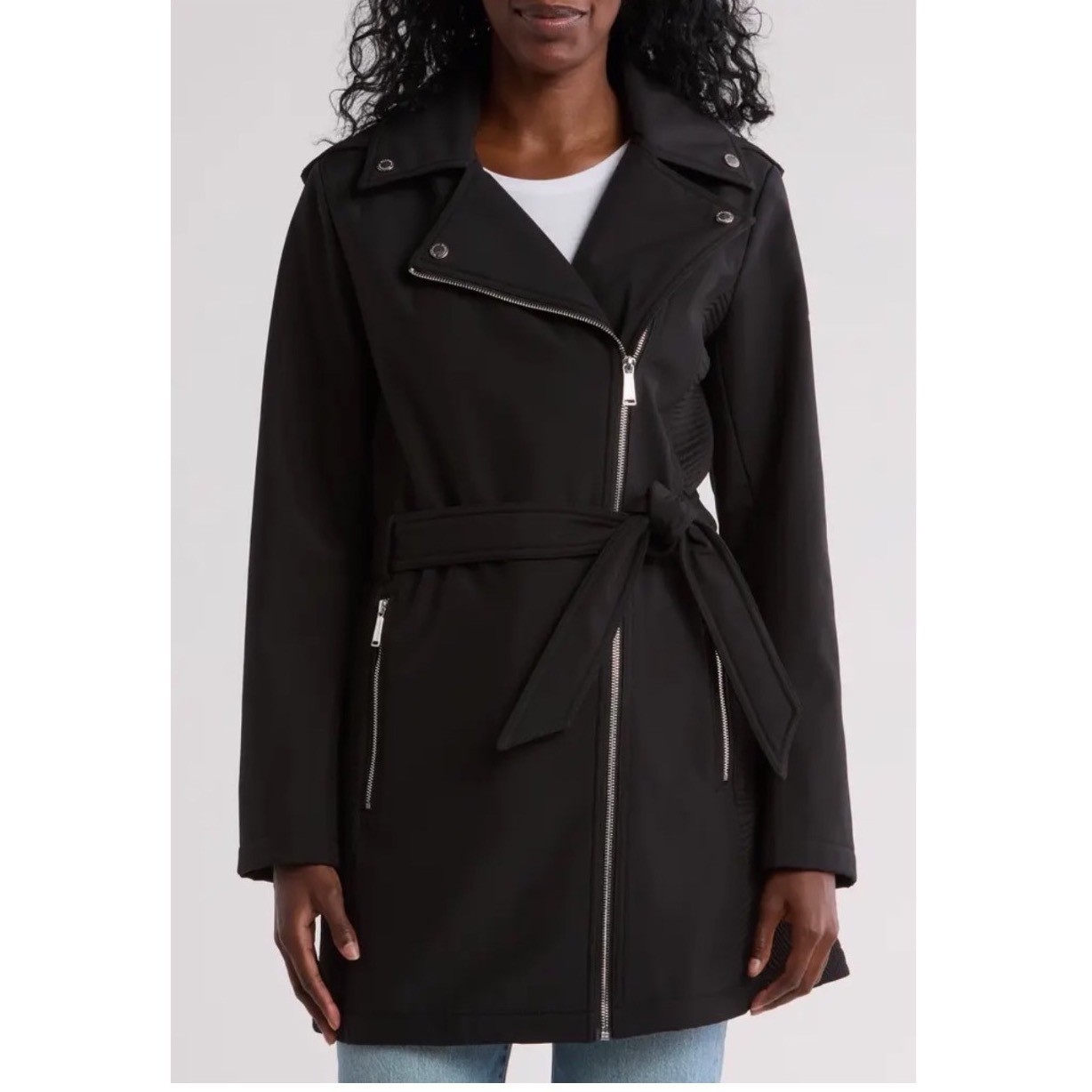 BCBGeneration Black Hooded Soft Shell Trench Coat… - image 19