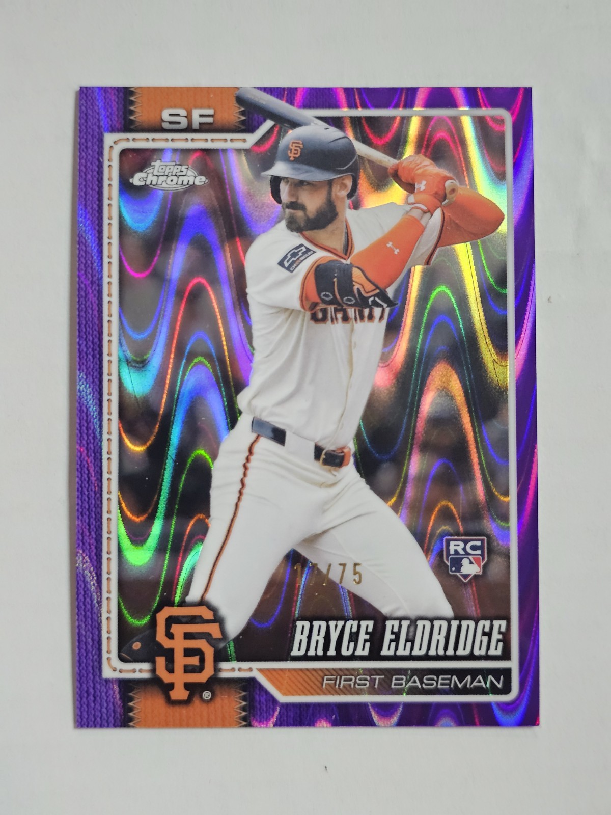 BRYCE ELDRIDGE 2026 Topps Chrome /75 PURPLE RAYWAVE Rookie REFRACTOR #254 RC