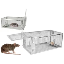 Humane Rat Trap, Small 1-Door Live Chipmunk Trap That Work for Indoor and Out...
