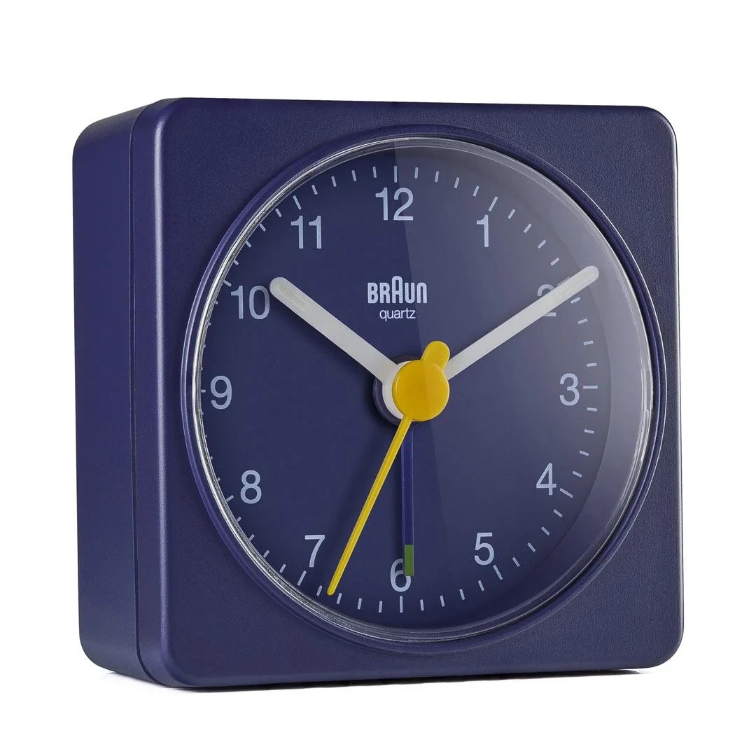 Braun BN-BC02BL Square Quartz Alarm Travel Desk Clock 2.24" Blue