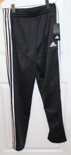 Adidas Black With Tri White Side Stripe Active Pants Size Youth Large 14/16 5716