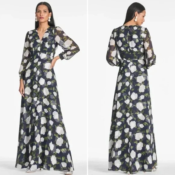 Chiffon Long Sleeve Maxi Dresses for Women for sale | eBay