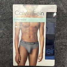 Calvin Klein Hip Brief Cotton Modal 3 Pack Multi-Blue Men Size Medium