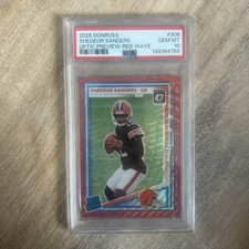 2025 Panini Donruss Optic- Rated Rookie Shedeur Sanders  Red Wave  PSA 10 POP 6