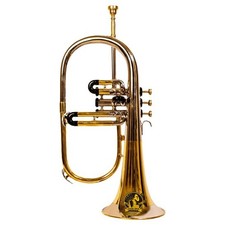 Bb 3 Valve Flugel Horn Brass Instrument | Polished Brass Finish | hard case