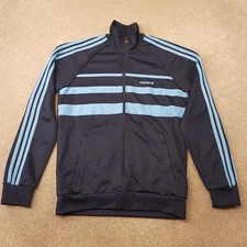 Adidas Mens Track Jacket Small Blue Firebird Originals SST Beckenbauer Stripes