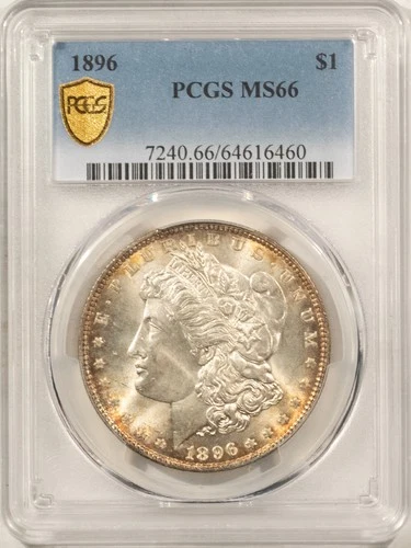 1896 $1 MORGAN DOLLAR - PCGS MS-66 ATTRACTIVE FRESH GEM!