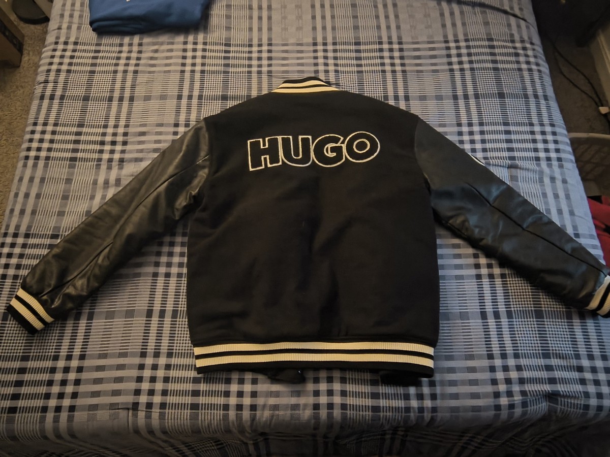 Hugo Boss 93 Varsity Jacket XL Baseball Bomber Faux Leather