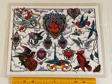 Vintage Art Tattoo Flash Sheet Jen Carmean /T556