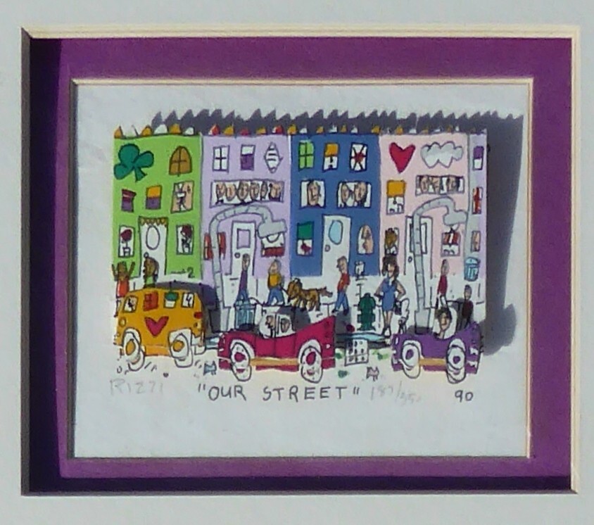 James Rizzi OUR STREET Hand Signed 3D Graphic Sculpture 1990