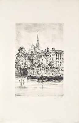 Charles Nollet, La St. Chapelle. Paris, Radierung, handsigniert, betitelt