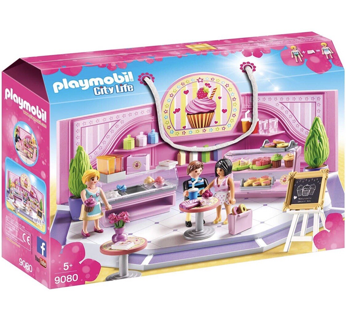 Playmobil 9080 Café Cupcake Restaurant jouet d'imitation ville moderne avec figurines