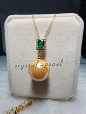 AAA 16mm Natural Australian South Sea GOLDEN Shell Pearl Pendant 14k Gold P