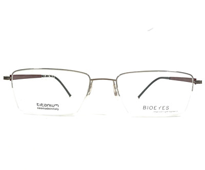 Bioeyes Eyeglasses Frames X1 COL.186 Red Silver Rectangular Half Rim 52-17-145