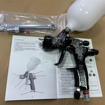 美品　デウス DEUS TAPPY MINI GLIDER EDGE 手渡し Black Spider Carve Spray Gun TE20 1.3mm Nozzle LVMP Paint Tool for
