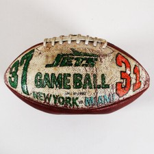 1987 New York Jets vs. Miami Dolphins Game Football Oct. 18, 1987 - COA 100% ...