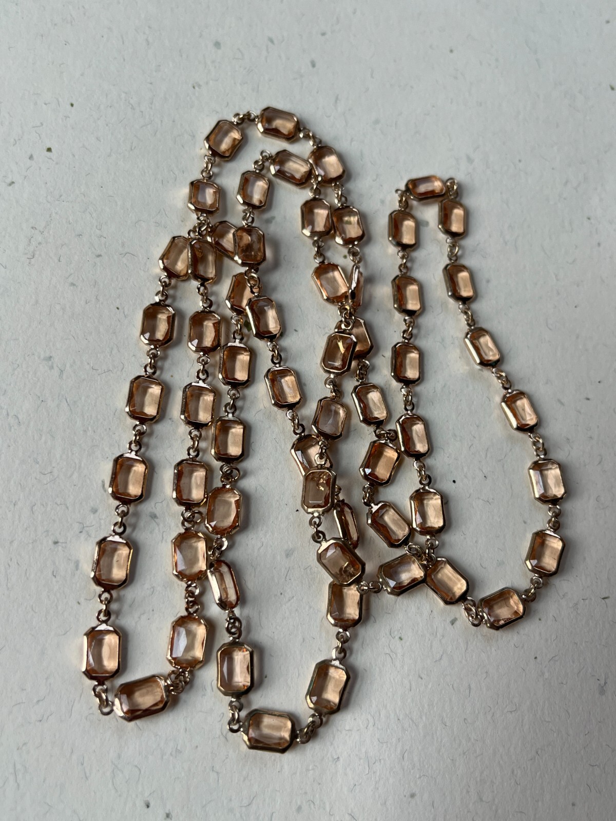 Long Peachy Orange Translucent Plastic Octagon Ca… - image 6