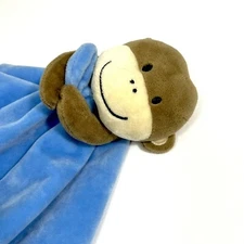 Magic Years Monkey Lovey Baby Blanket I Love Mommy Blue Satin Plush Rattle 2015