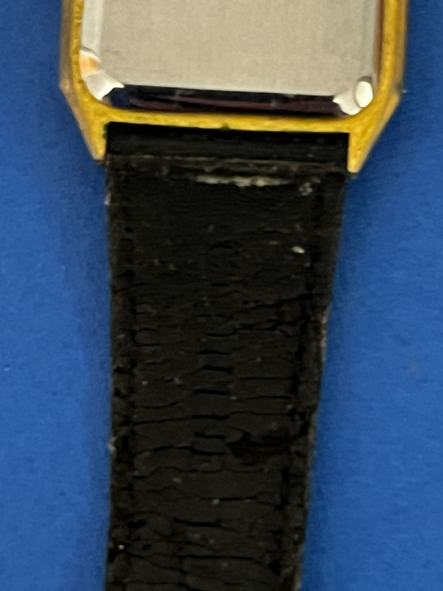 Vintage Jean Clouet Quartz Tank Watch Gold tone w black  display picture 2