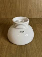 Royal Haeger Pottery Taper Candle Holder White Ceramic 5” Socket Bulb Round