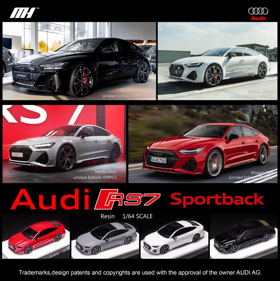 MH MotorHelix 1/64 アウディ RS6 シルバー 京商　レジン MotorHelix MH 1:64 Resin Audi RS7 Sportback black red(In
