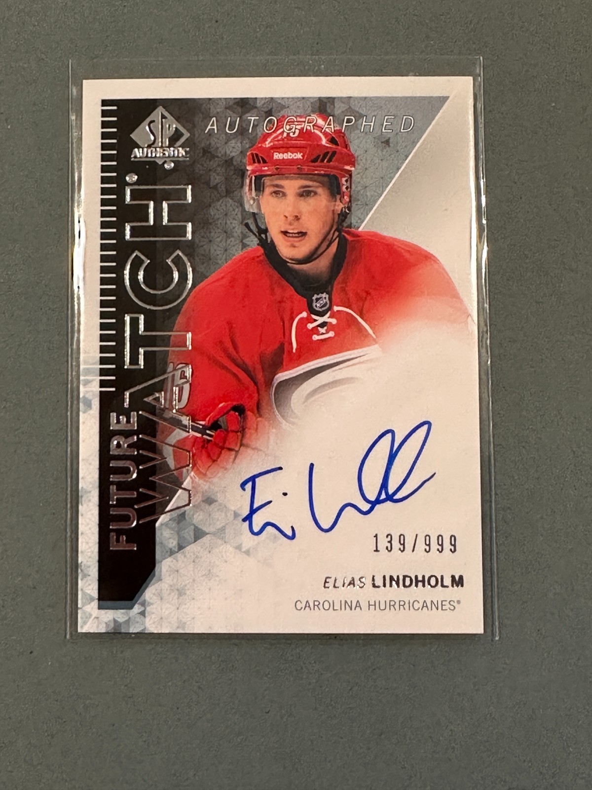 Elias Lindholm 2013-14 SP Authentic Future Watch Rookie Auto /999 Hurricanes
