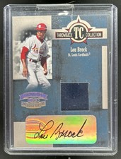 2005 Donruss Throwback Threads Lou Brock Signature Material Patch Auto #/25
