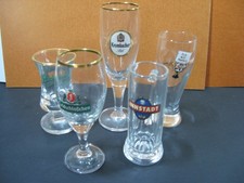 5x  Miniatur Biergläser,  Mini Sammelgläser Krombacher, Feldschlößchen, Innstadt