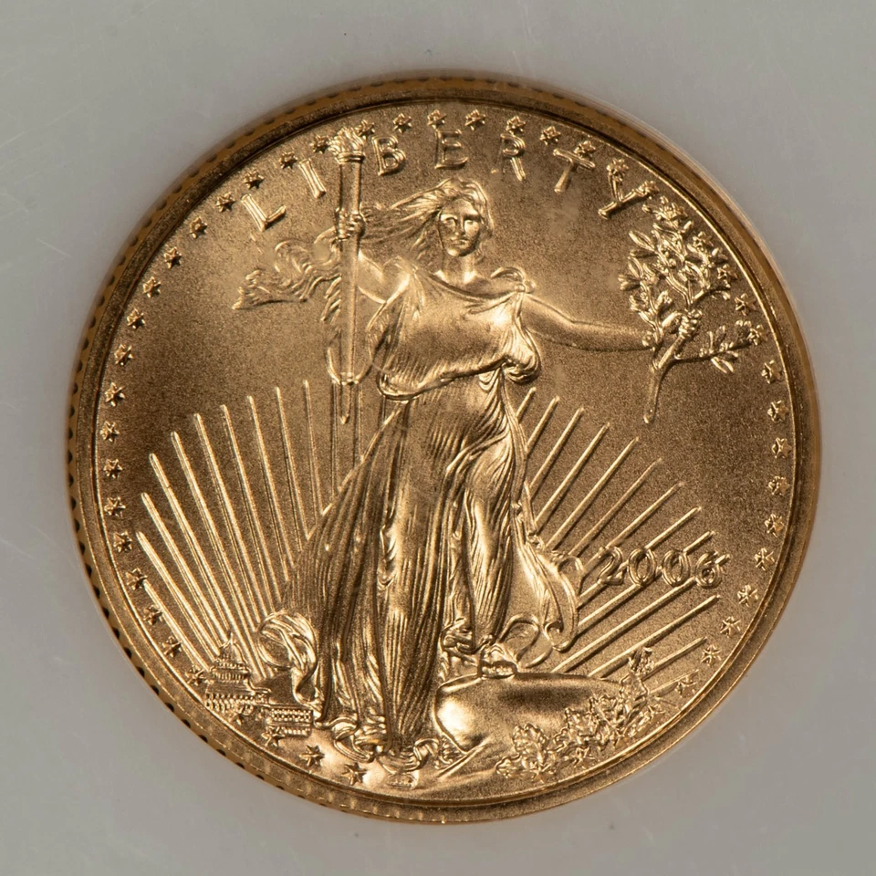 American Eagle 2006 G$5 1/10 oz oro - NGC MS 69 - SKU-G5862 Foto 3 de 4