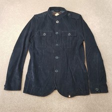 Pretty Green Mens Jacket Medium Blue Navy Cord Overshirt Lennon Utility Mod Liam