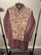 Men  s Kurta with Vest Indian Wedding Formal Outfit 