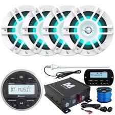 JBL PRV175 Bluetooth Receiver, Remote, 4x 6.5" LED Speaker, Amp, Accessories