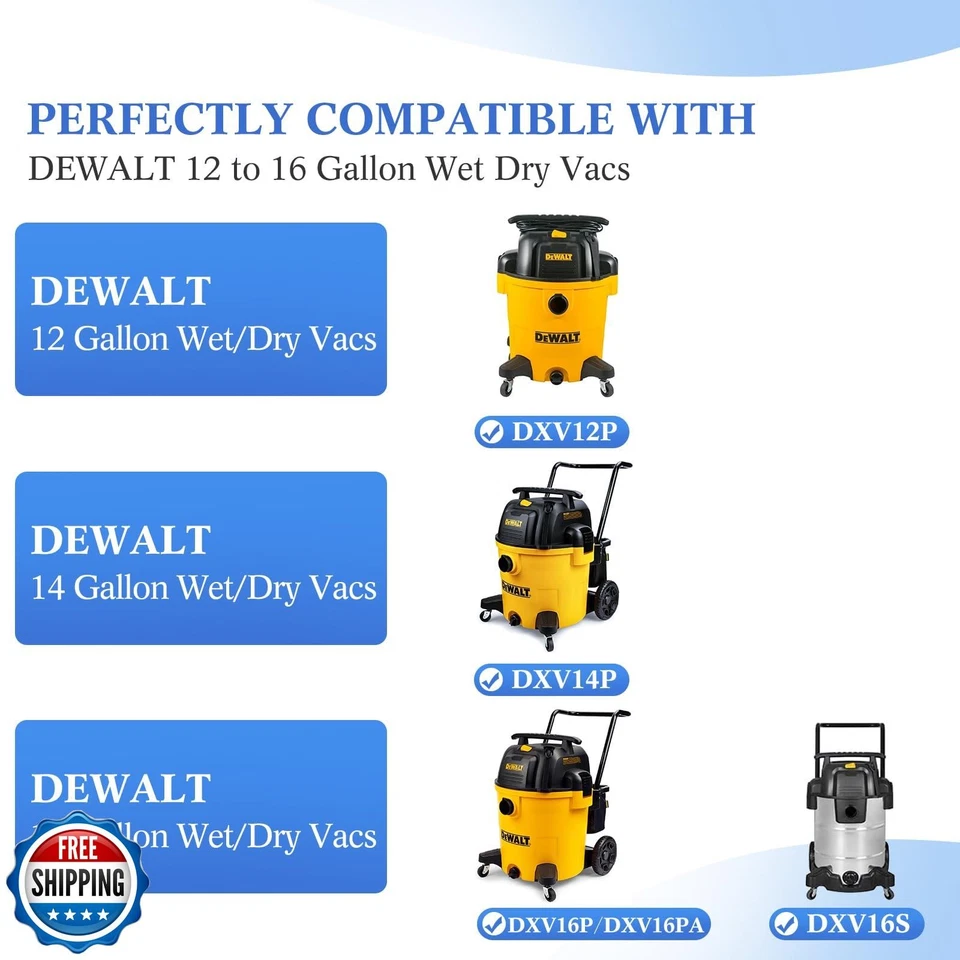 5 Pack DXVA19-4112, Vacuum Bags for DEWALT 12 to 16 Gallon Wet/Dry Vacuum, Di - Image 3 of 4