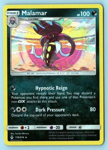 Malamar 119/214 Unbroken Bonds Holo Pokemon NM