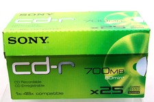 Sony CD-R 80 CDQ80N5 Recordable Blank CDR Disc 80MIN / 700MB Full Box Of 25
