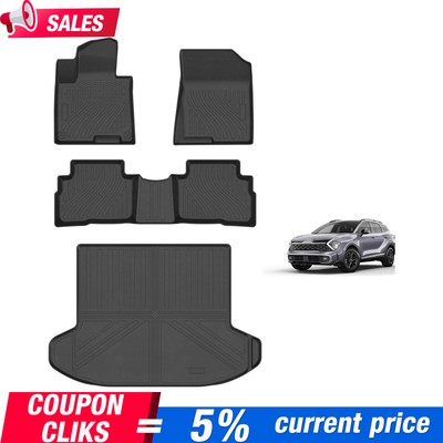Floor Mats & Cargo Trunk Liner For 2023-2025 Kia Sportage Hybrid TPE All-Weather