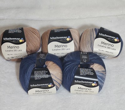 Lot Of 5 Schachenmayr Merino 285 Lace Yarn - Jolie / Pretty #00584
