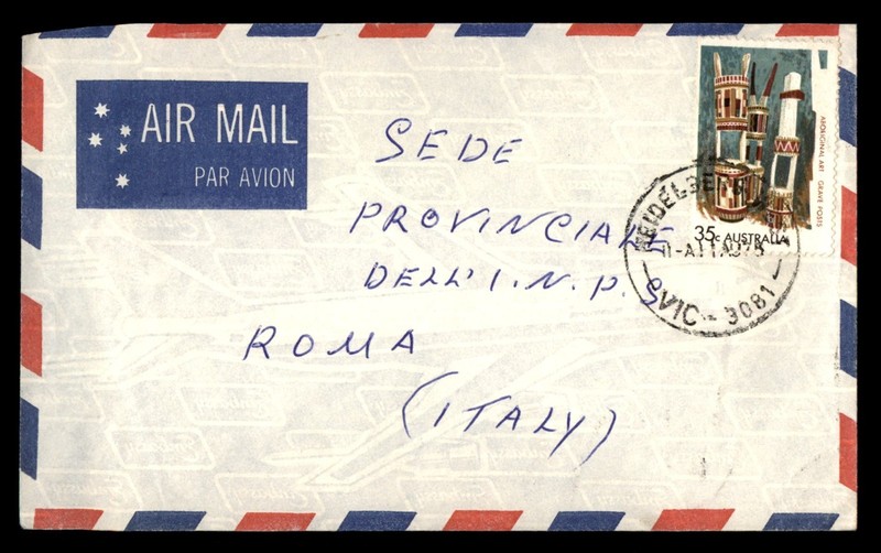 Mayfairstamps Australia 1970s to Rome Italy air mail Cover cca_44583