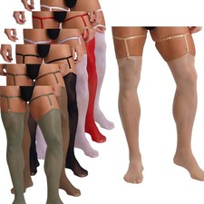 US Mens Thigh Bands Adult Stockings Nightclub Socks Adjustable Accessories Silky