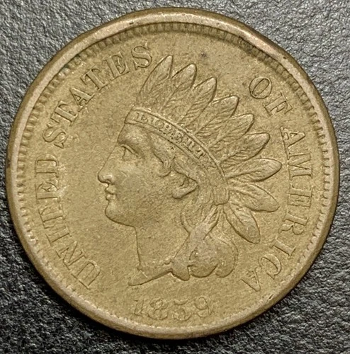 1859 Laurel Wreath Indian Head Cent Penny CN IHC Choice Original XF+ Type Coin