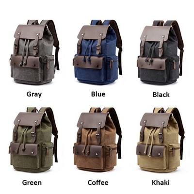 Canvas Backpack Satchel Travel Rucksack Hiking Camping Vintage School Travel Bag