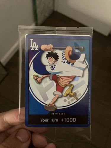 One Piece Night Los Angeles Dodgers Monkey D. Luffy Promo Card Game Sealed