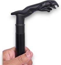 Bastone da passeggio in legno manico giaguaro finitura nero ottone 3 parti bastone aperto
