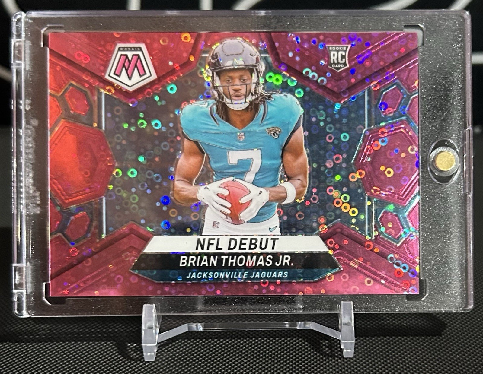 2024 Panini Mosaic NFL Debut Brian Thomas Jr. #282 Pink Disco /20 Rookie RC SSP