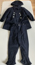 Vintage 1950s/60s Fieldston Grow-A-Year Boy's Navy Wool Sailor Pea Coat Set