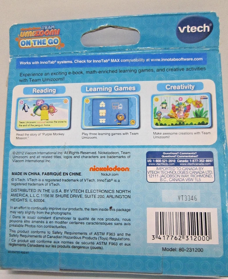 VTech InnoTab Umizoomi ON THE GO / Dora SOCIAL STUDIES- New 3-6 YRS - Image 2 of 3