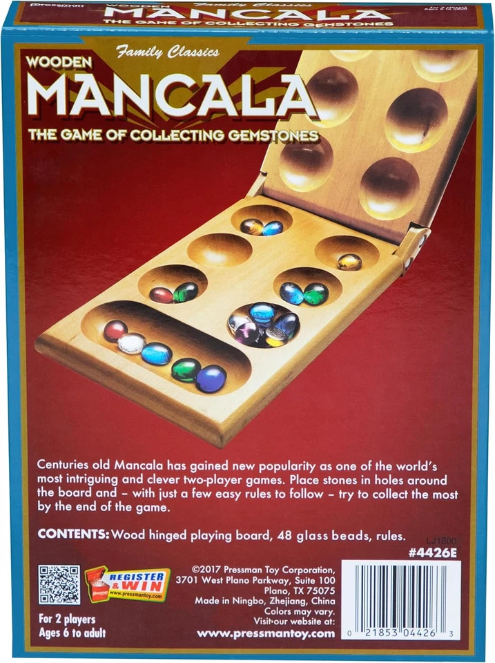 Juego de Mesa Mancala | Divertida Mesa Clásica para Adultos y Niños | Incluye 48 Cristal Hombre Foto 4 de 4